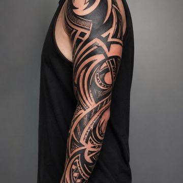 Čistý neo tribal design bez barev a realistických detailů