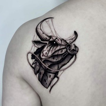 Bulls-Tattoo-Black-Ink-Idea