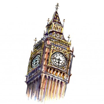 Day-20-Big-Ben-Watercolor-Illustration