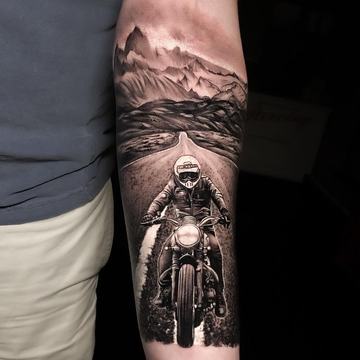 Motocyklový motiv pro tetování
