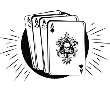Inkedold-school-tattoo-with-poker-cards-drawing-design_18591-22097