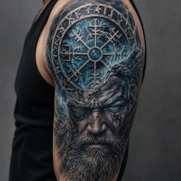 Vikingské tetování se severským motivem