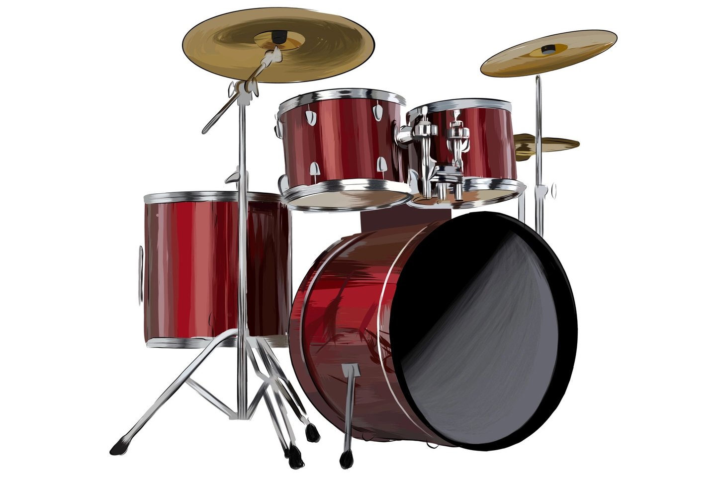drum-kit-from-multicolored-paints-splash-of-watercolor-colored-drawing-realistic-illustration-of-paints-vector