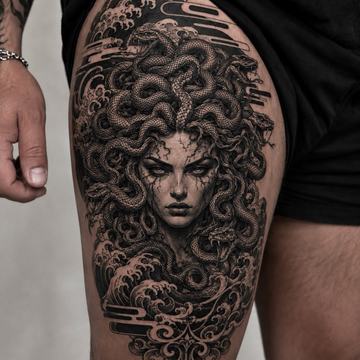 Tetování Medusa Gorgona jako symbol síly, ochrany a osobní proměny