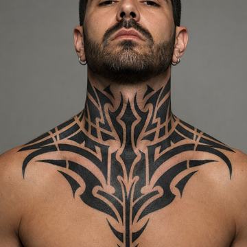 Neo tribal tetování na ruce s plynulým napojením na anatomii